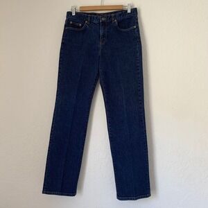 Lauren Ralph Lauren Jeans Women 8 Blue Modern Slim Dark Wash Denim Preppy Luxury